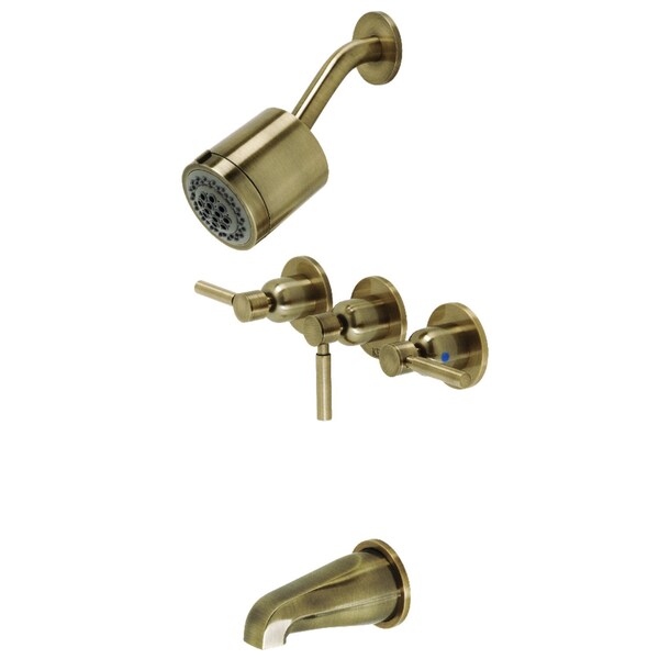 Tub and Shower Faucet, Antique Brass, Wall Mount